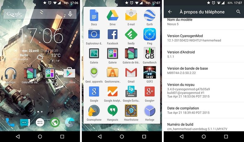 androidpit france google nexus 5 android 5 1 1 lollipop cyanogenmod 12 1 interface logicielle image tony balt 00