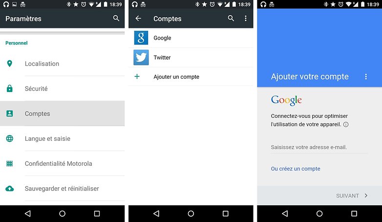 choses a faire apres achat smartphone android google compte synchronisation donnees