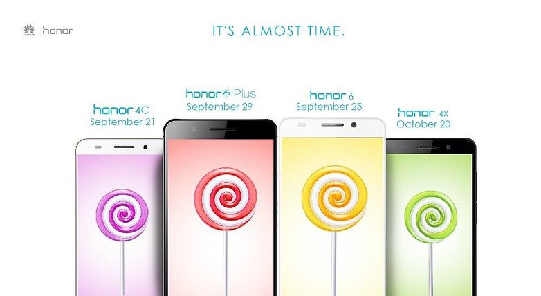 mise a jour android lollipop smartphones tablettes honor 4c honor 6 plus honor 4x