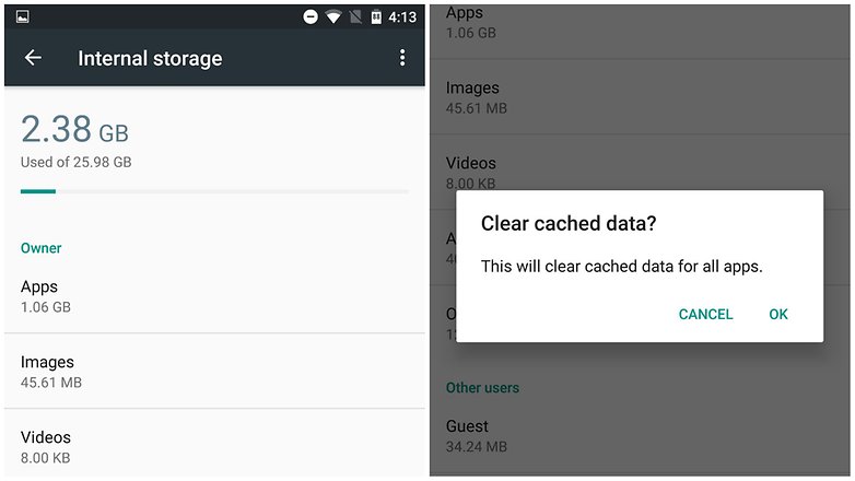 nexus 6 marshmallow clear cache