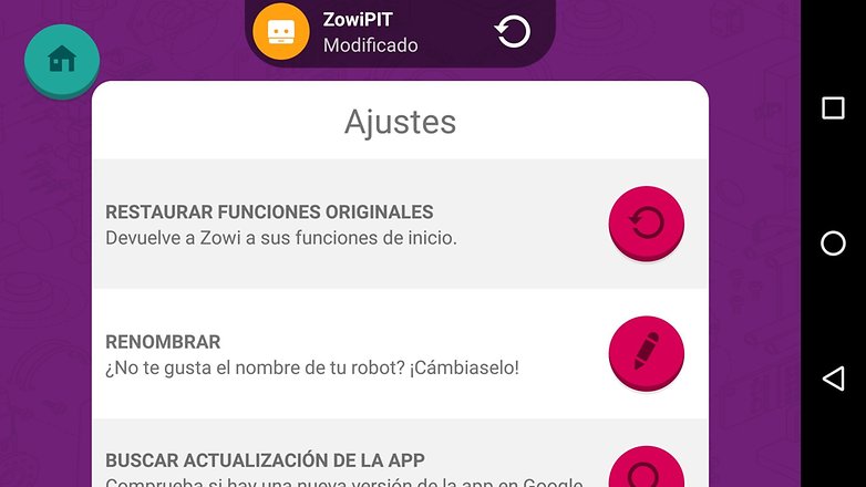Zowi app restaurar