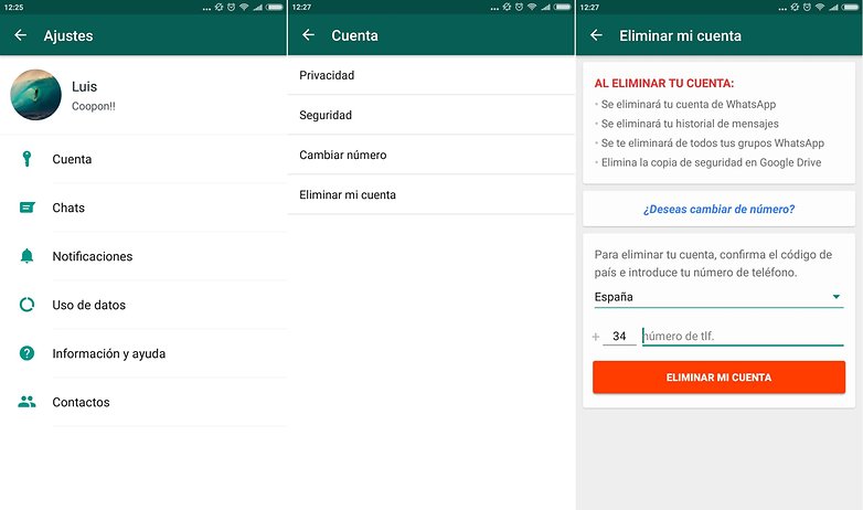 androidpit eliminar cuenta whatsapp
