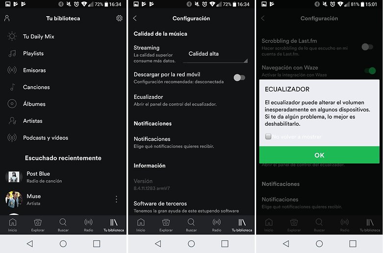 AndroiPIT ecualizador spotify