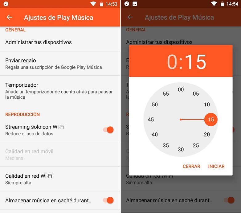 AndroidPIT Google play music temporizador
