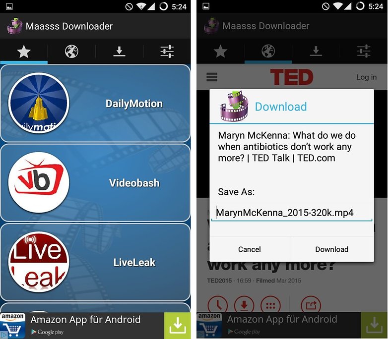 descargar videos Maass downloader android