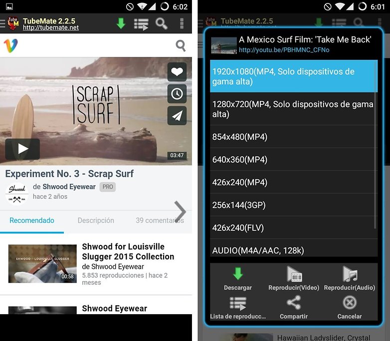 descargar videos tubemate android