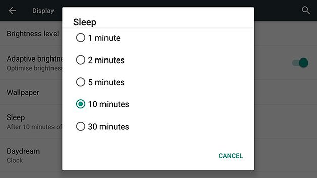 androidpit nexus 6 sleep time