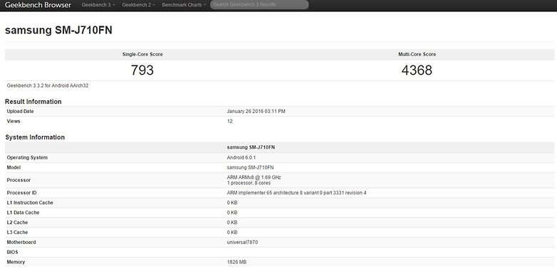 j7 2016 geekbench