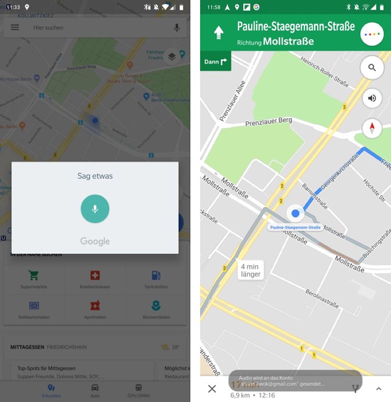 Google Maps Sprachsteuerung