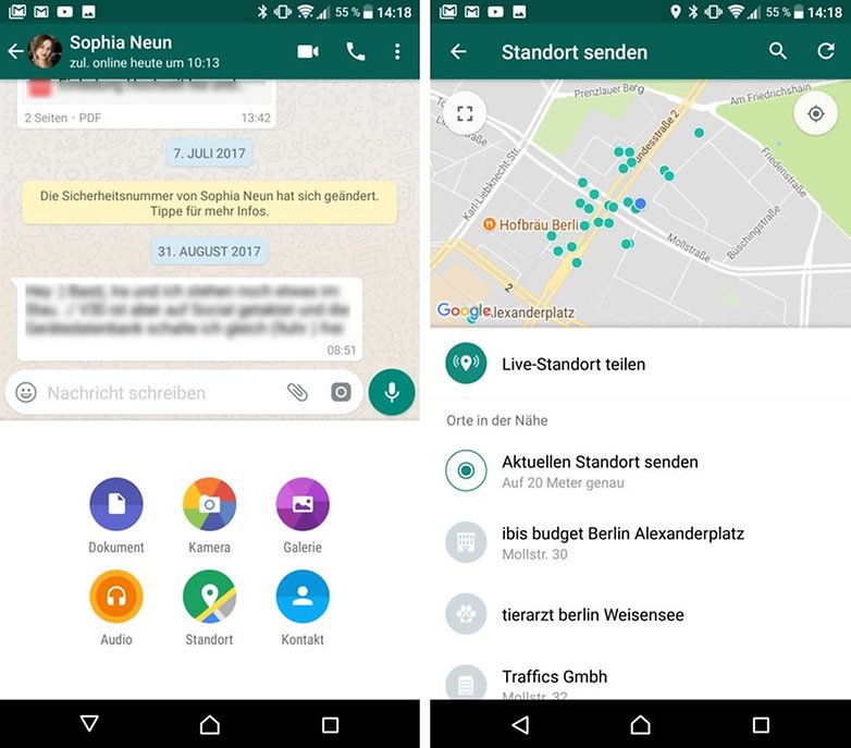 WhatsApp Live Standort 1a
