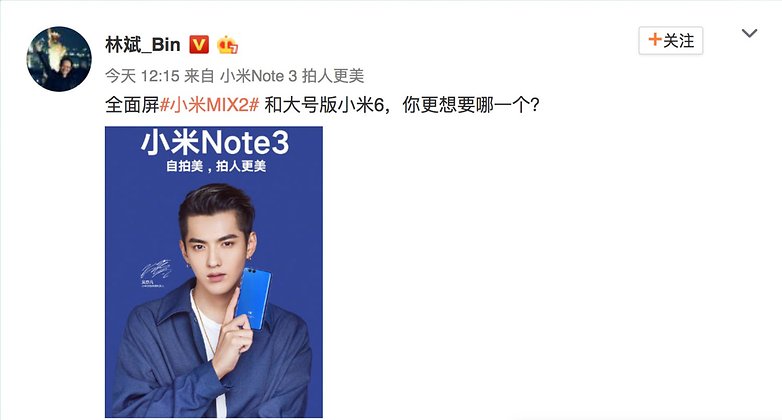 Xiaomi Lei Jun announces Mi Note 3