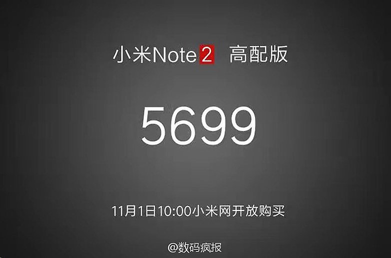 Xiaomi Mi Note 2 Preis