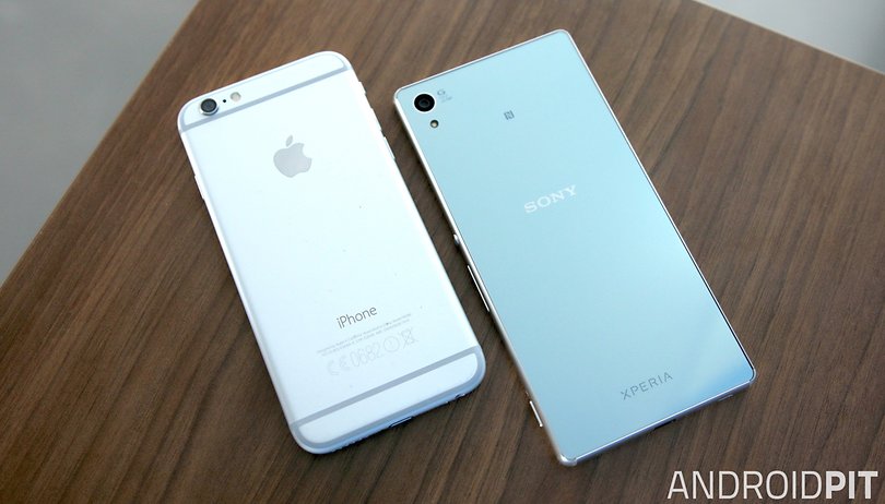 sony xperia z3 plus vs apple iphone 6 back