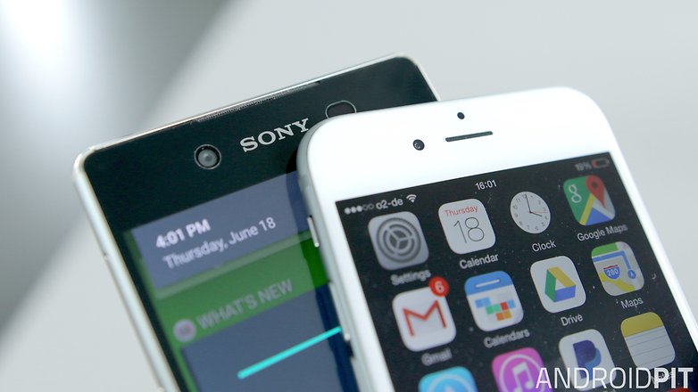 sony xperia z3 plus vs apple iphone 6 front