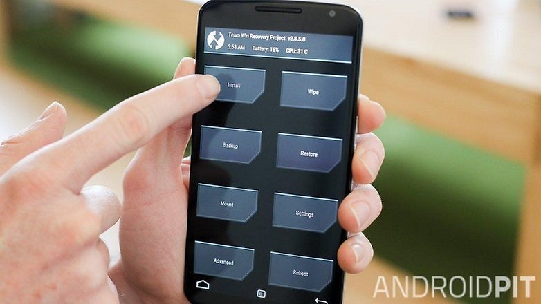 Pemasangan pemulihan TWRP AndroidPIT Nexus 6 2