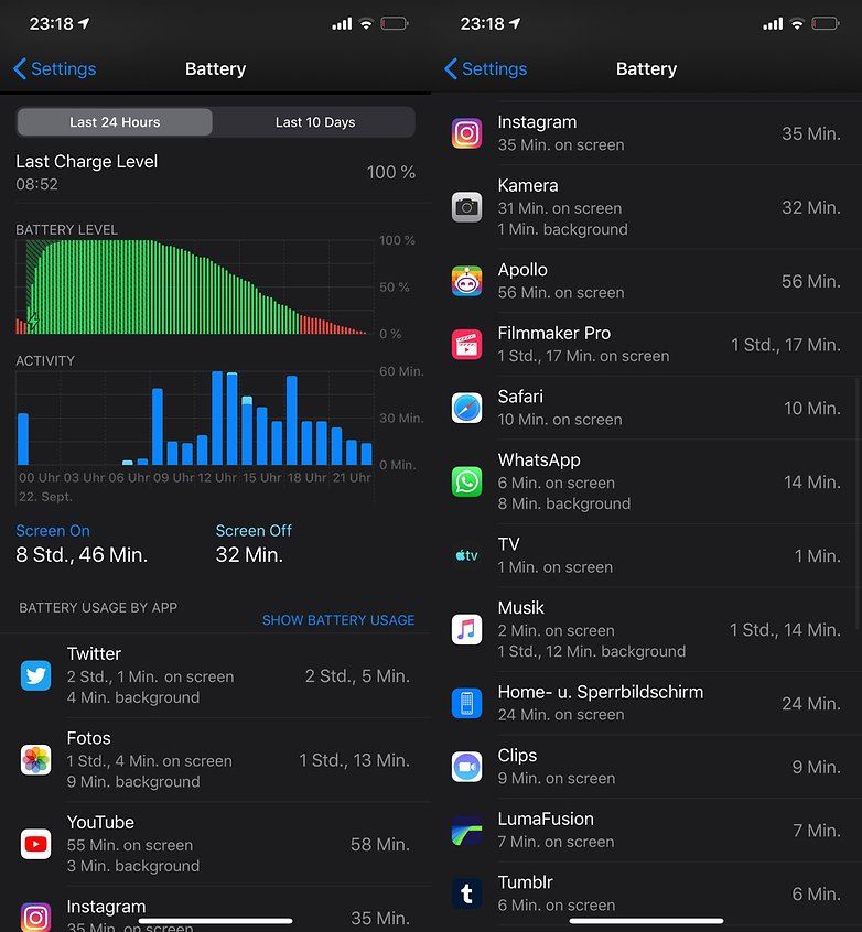 androidpit iphone11pro battery screenshots