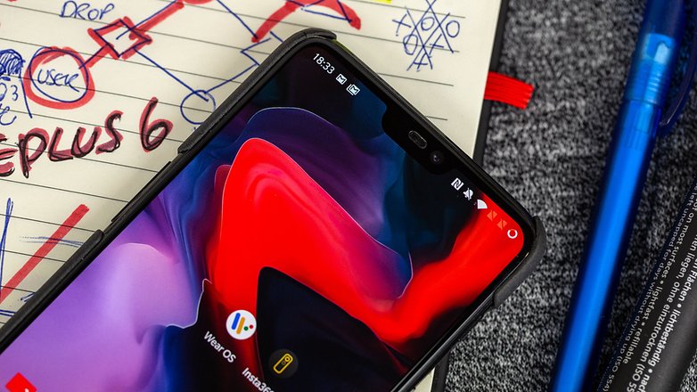 AndroidPIT oneplus 6 front top