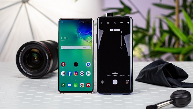 androidpit oneplus 7 pro vs galaxy s10 plus frontcamera