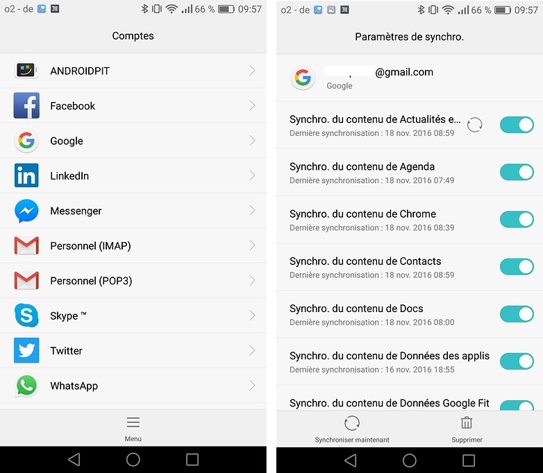 androidpit FR synchroniser comptes