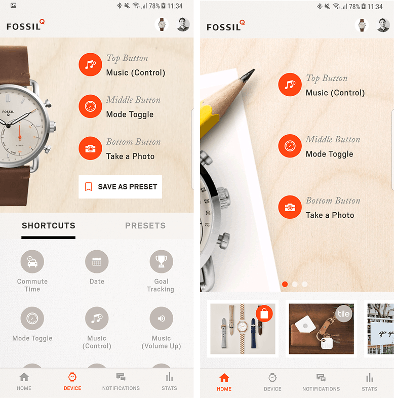 androidpit fossil q commuter app