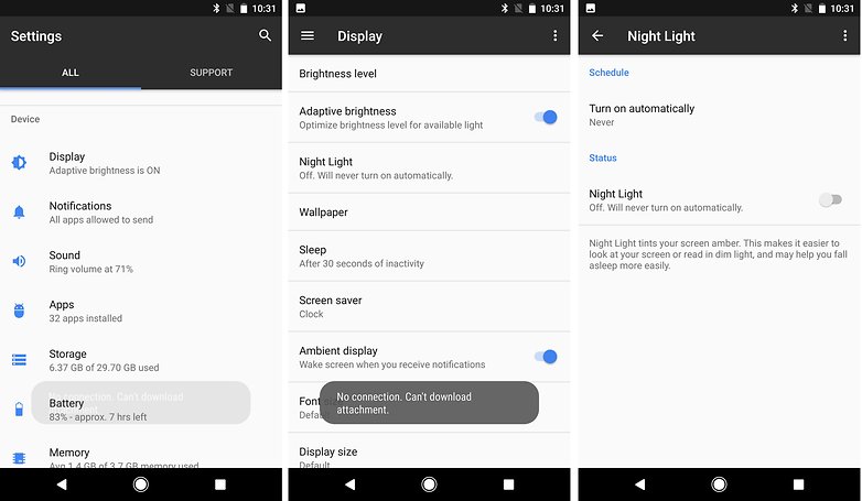 androidpit night mode android nougat