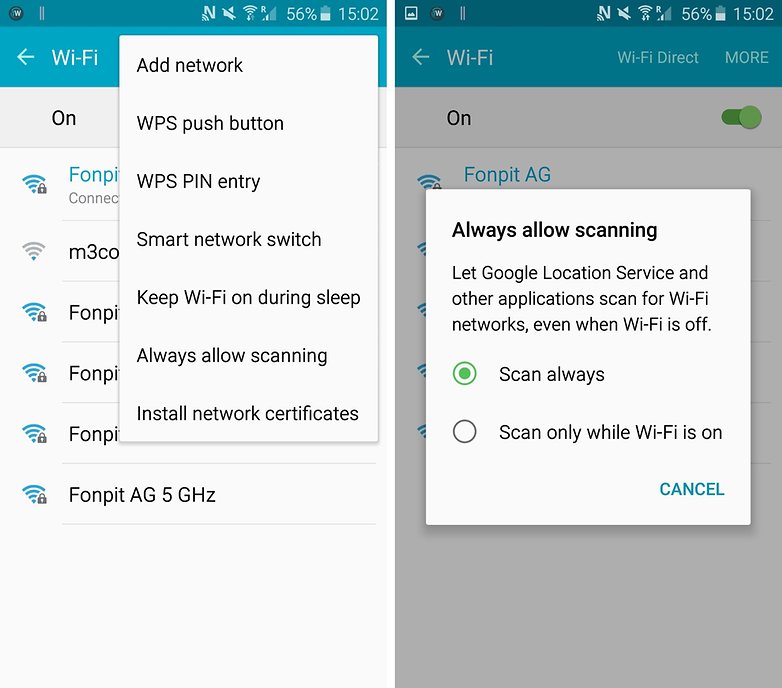 galaxy s6 wifi extended options scanning