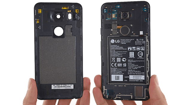 teste de desmontagem do Nexus 5x, ifixit, remover a tampa traseira