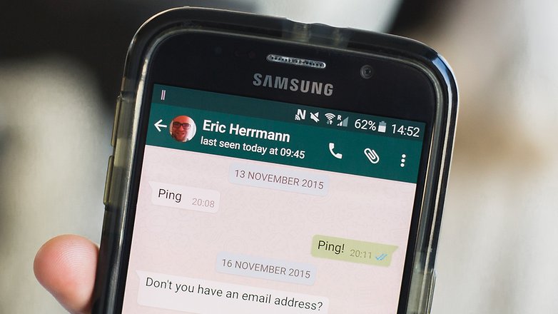 WhatsApp-Einstellungen auf einem alten Samsung-Handy