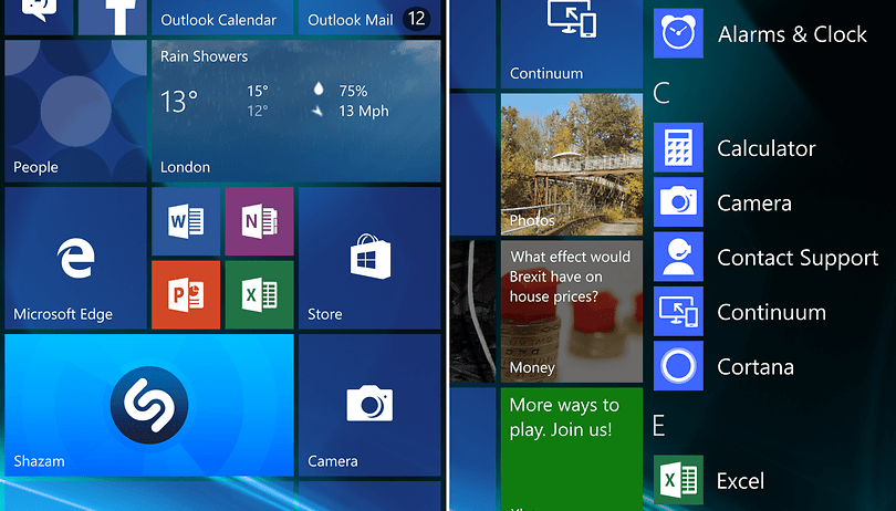 androidpit windows 10 home screen scroll