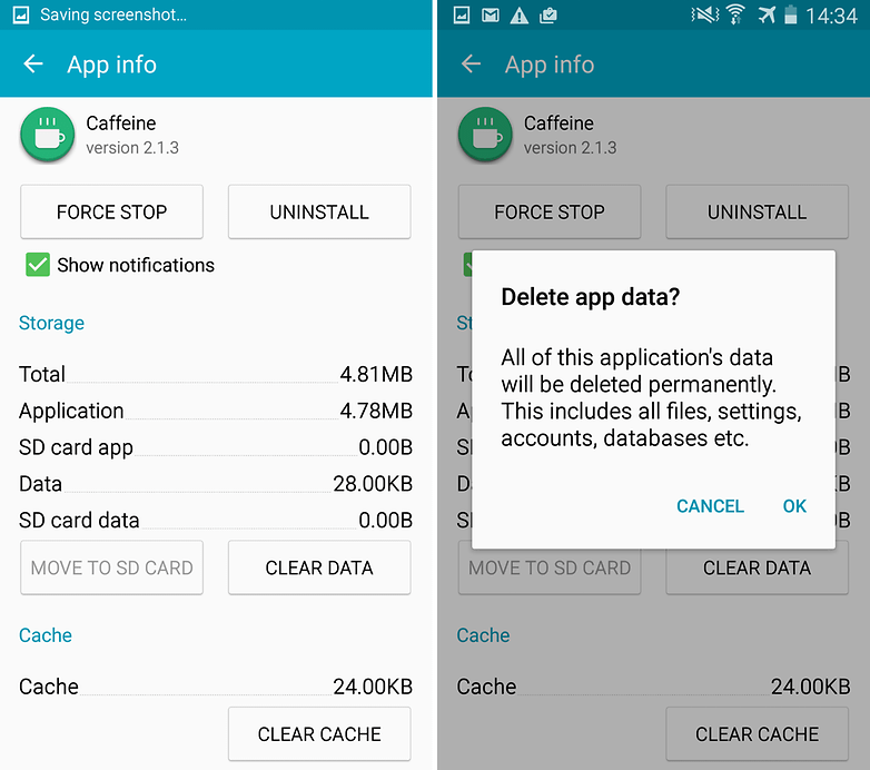 galaxy s4 delete app data