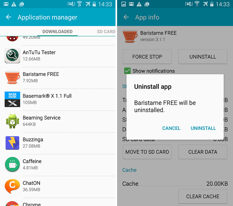 galaxy s4 uninstall apps