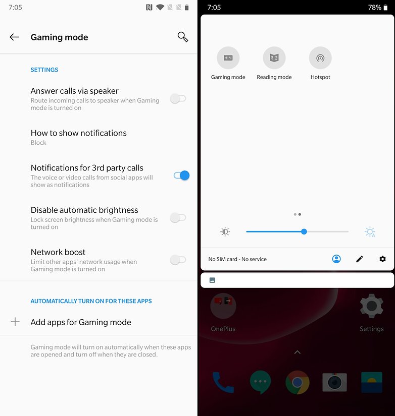 androidpit gaming mode oneplus