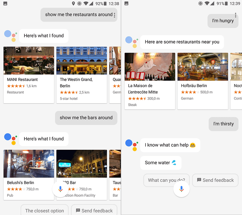 google assistants restaurants bar