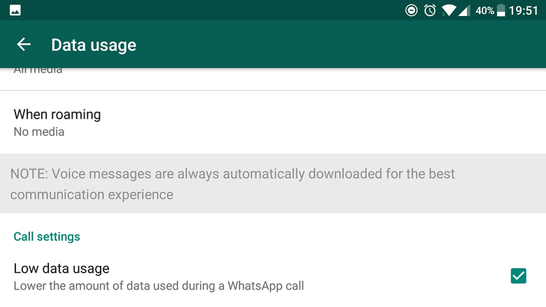 whatsapp low data usage