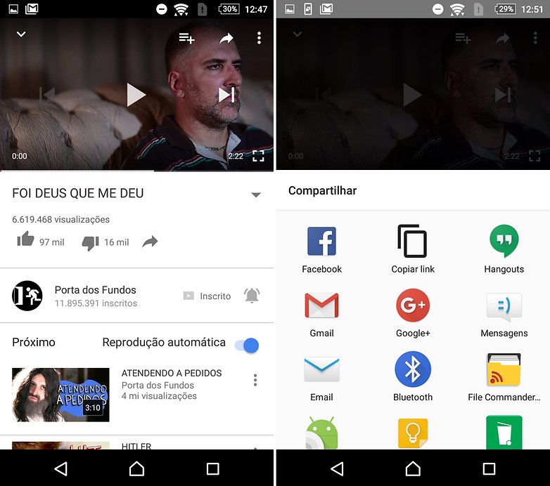 androidpit youtube compartilhar