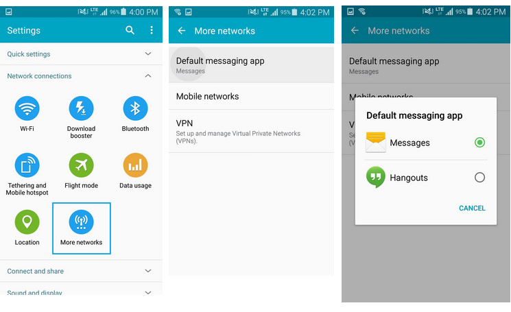 change default sms app