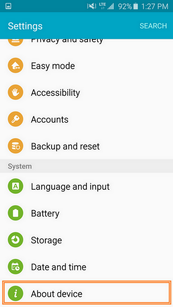 enable developer option on samsung note5 4 3