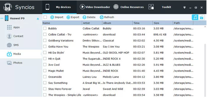 transfer music to huawei p9