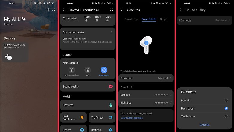 Screenshots der Huawei-App AI Life