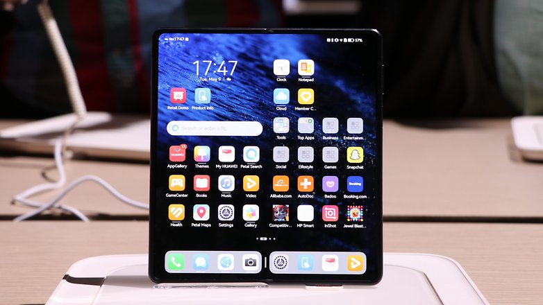 Huawei Mate X3 opened displaying the internal display