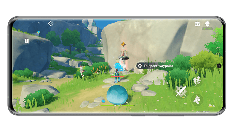 Capture d'écran du Motorola Edge 40 Neo avec le jeu Genshin Impact