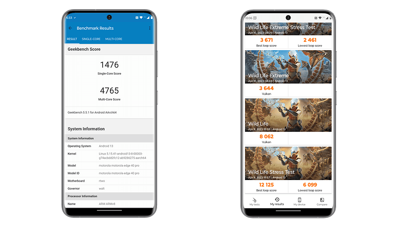Motorola Edge+ (2023) Geekbench and 3D Mark Wild Life scores