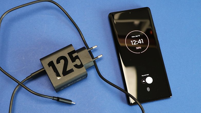 Motorola Edge+ (2023) with the Euro-spec 125-watt charger