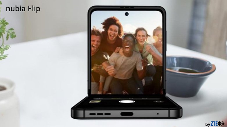 Nubia Flip promotional image showing a group selfie photo