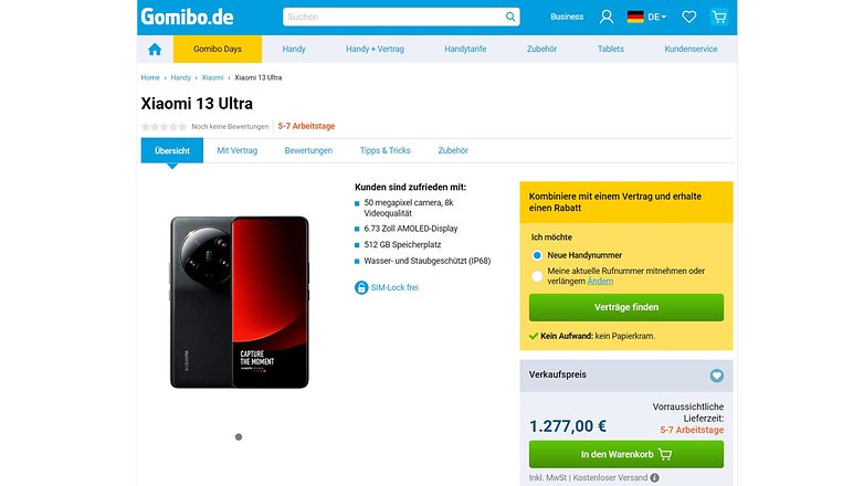 Das Xiaomi 13 Ultra zeigt sich bei ersten Onlinehändler