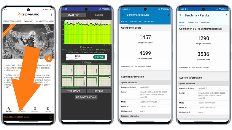 Xiaomi 13T Pro benchmark screenshots