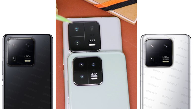 Xiaomi 14 Pro Render, with a picture of the Xiaomi 13 and 13 Pro in the center