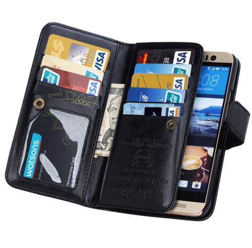 flip leather case for htc one m9 with nine card slots