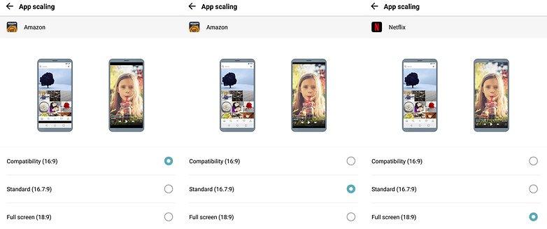 AndroidPIT lg g6 display app skalierung