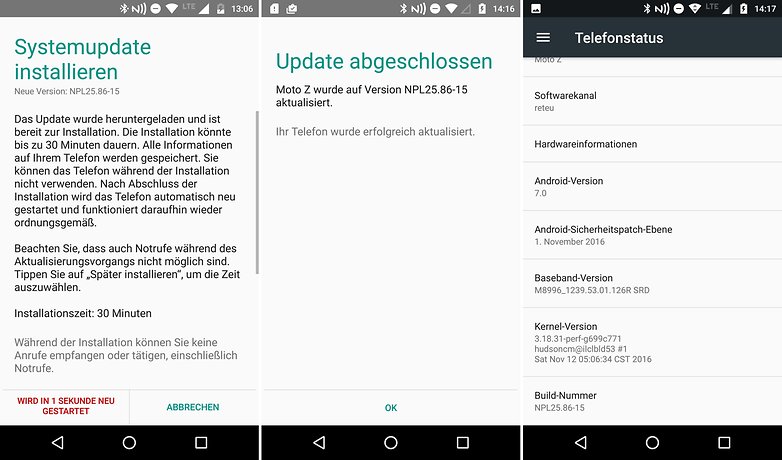 AndroidPIT moto z nougat update